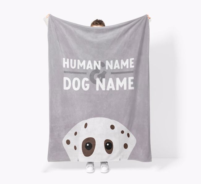 Human & Dog Name: Personalised {breedFullName} Premium Sherpa Fleece Blanket